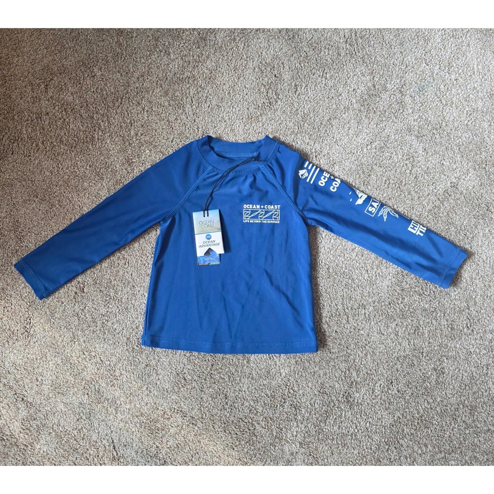 Ocean‎ & Coast NWT Toddler 2T Long Sleeve Rashguard Swim Beach Navy Shirt